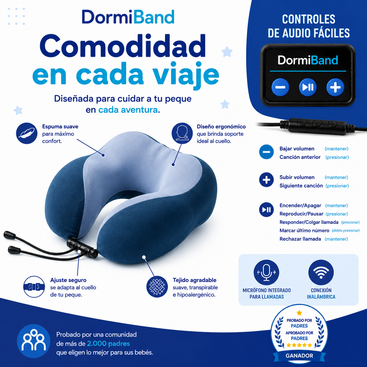 DormiBand™ Almohada de Viaje Infantil
